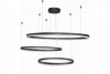 Duża czarna lampa wisząca Azzardo HALO PENDANT AZ4707 z trzema okręgami LED w stylu nowoczesnym.